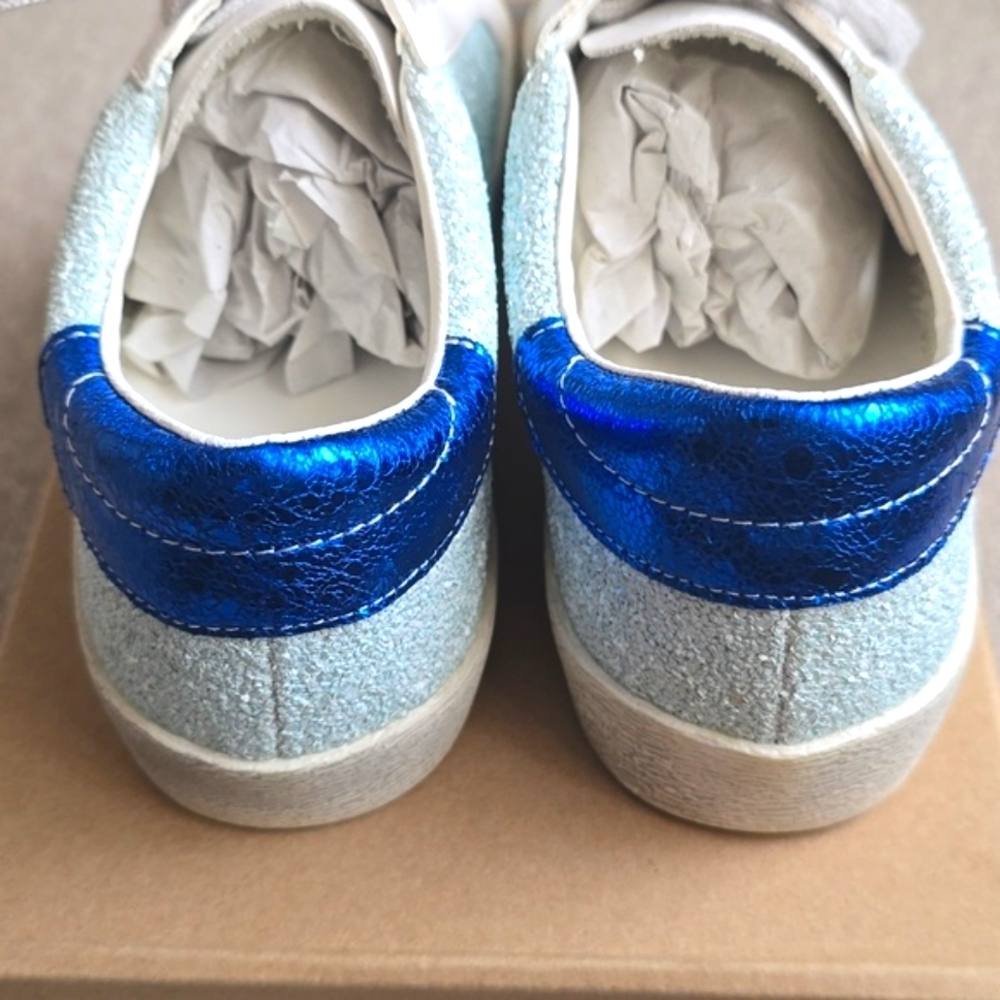 Mi.iM Skyla Light Green Lace-up Glitter Star Sneakers - Picture 8 of 14